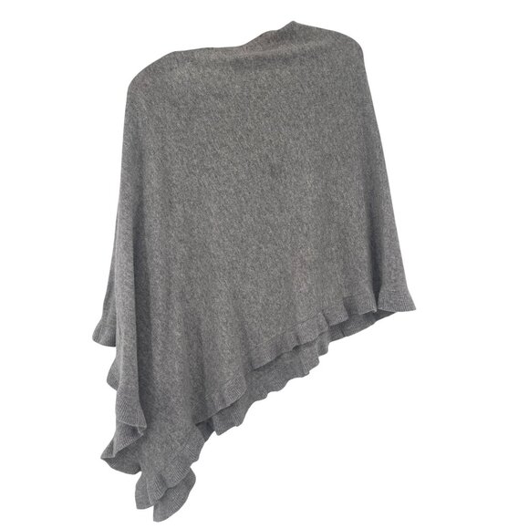 Rachel Zoe Gray 100% Cashmere sweater Asymmetrical Poncho One Size womens - Picture 3 of 3